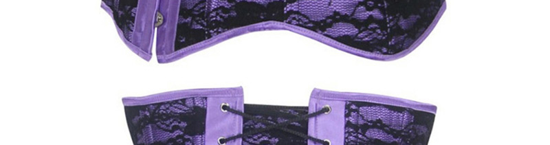 Fashion Purple Button Decorated Corset,Shapewear