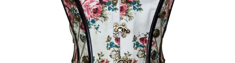 Fashion Multi-color Flower Pattern Decorated Corset,Shapewear
