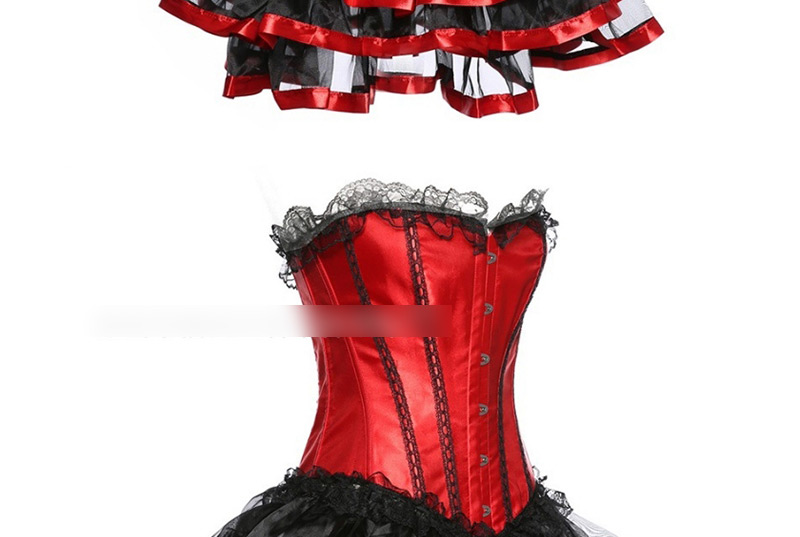 Fashion Red Button Shape Decorated Corset (with Dress),Shapewear