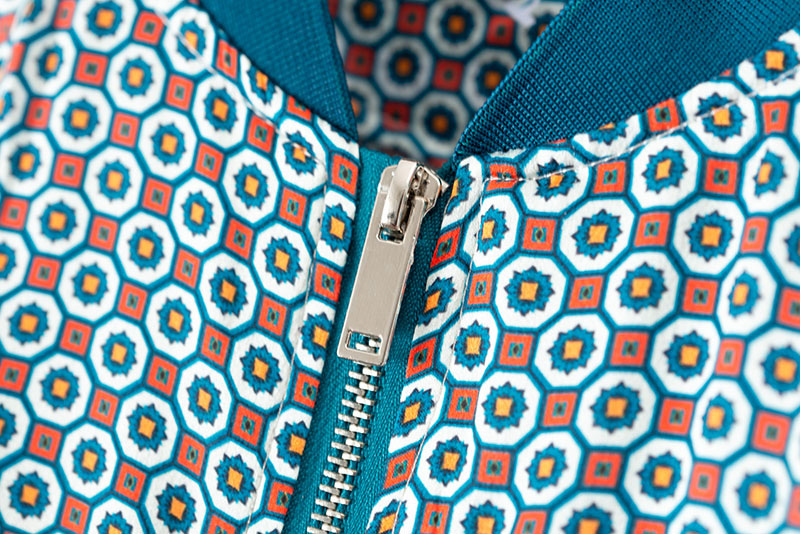Fashion Blue Geometry Pattern Decorated Coat,Coat-Jacket