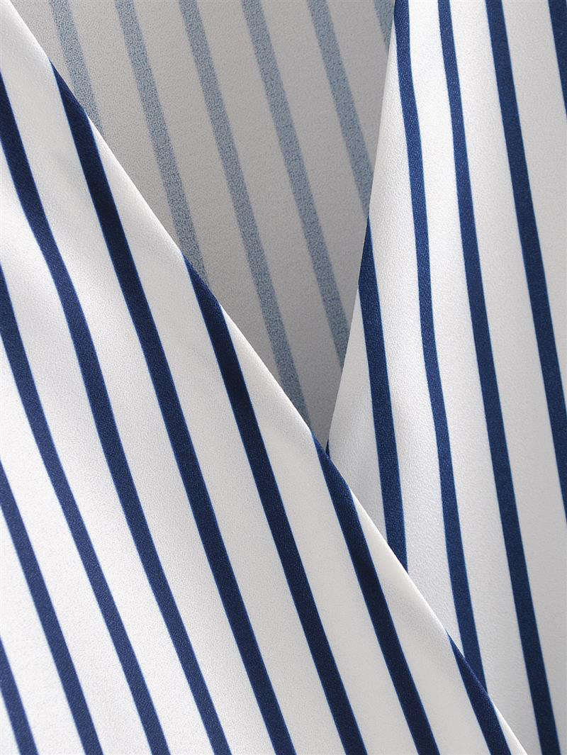 Fashion Blue+white Stripe Pattern Decorated Shirt,Coat-Jacket