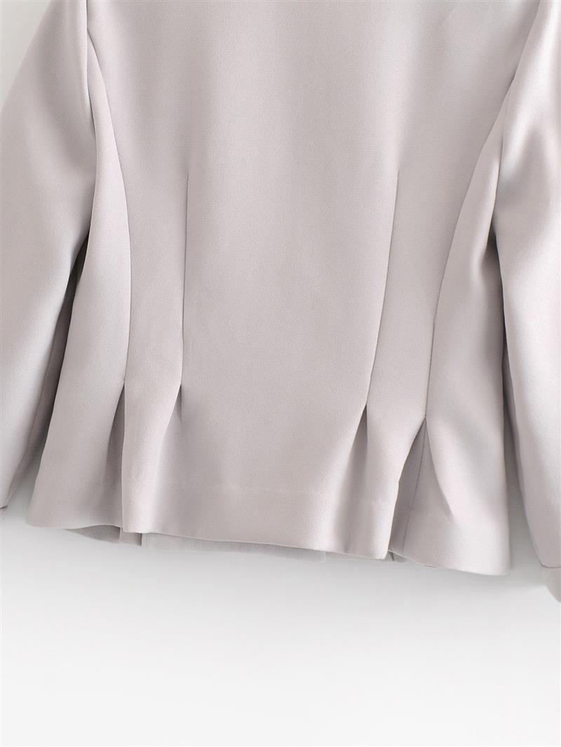 Fashion Gray V Neckline Design Pure Color Coat,Coat-Jacket