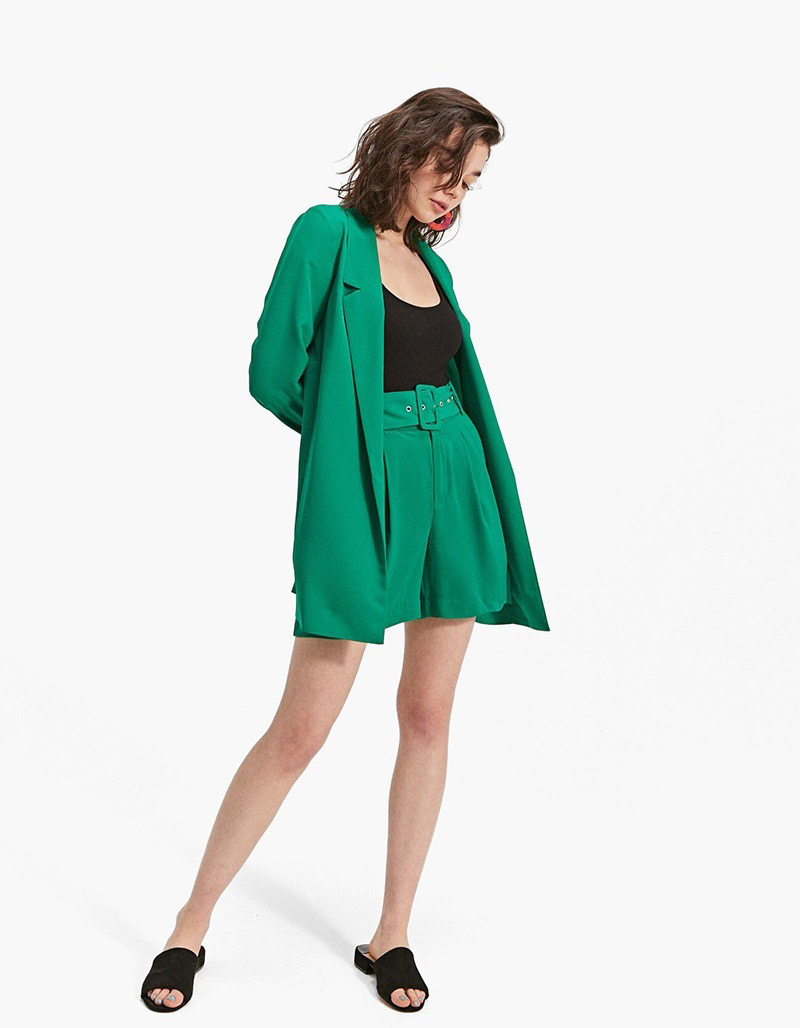 Fashion Green Long Sleeves Design Casual Coat,Coat-Jacket