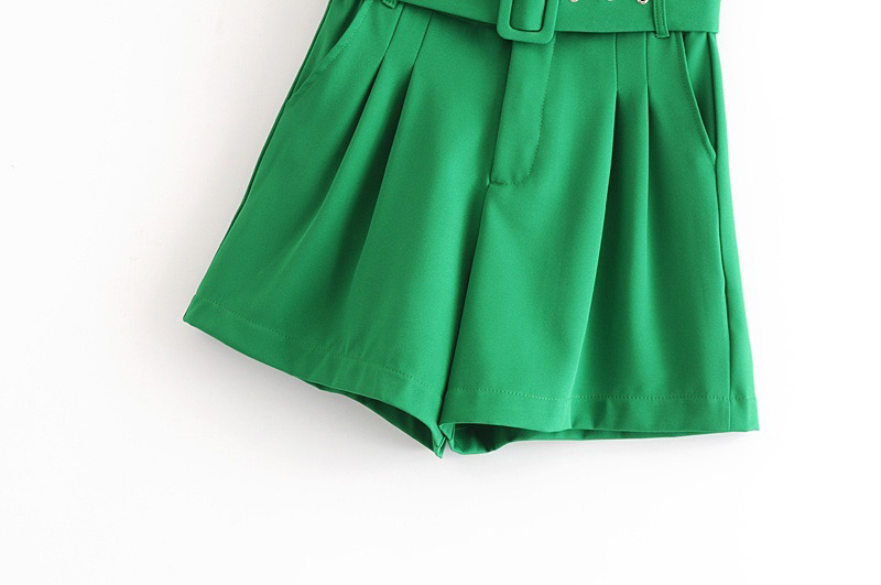 Fashion Green Pure Color Design Loose Shorts,Shorts
