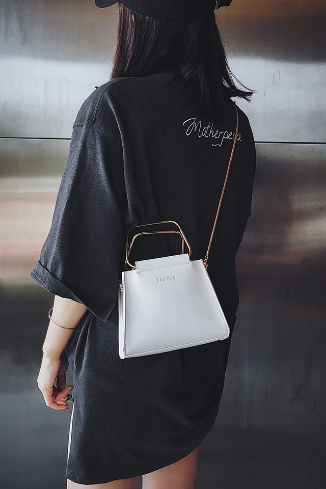 Fashion White Pure Color Decorated Simple Handbag,Handbags