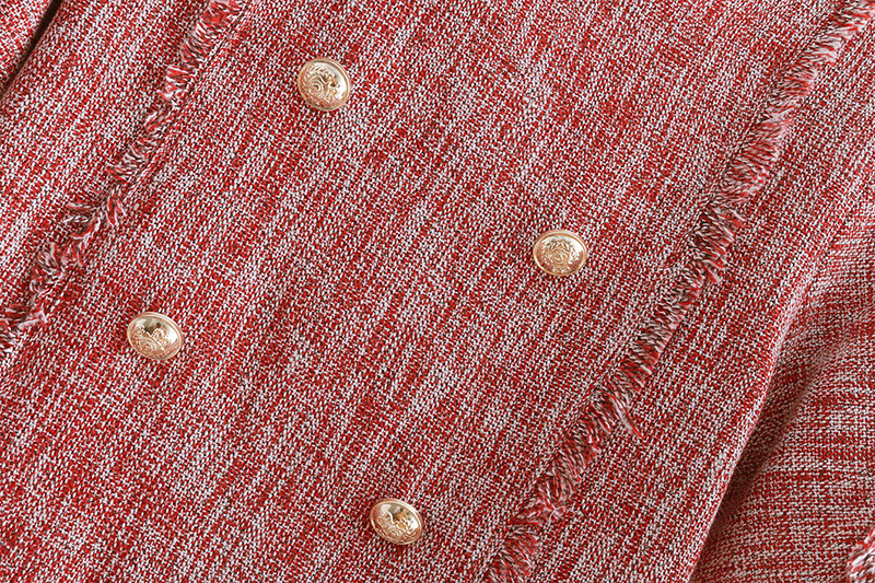 Fashion Red Round Neckline Design Blouse,Coat-Jacket
