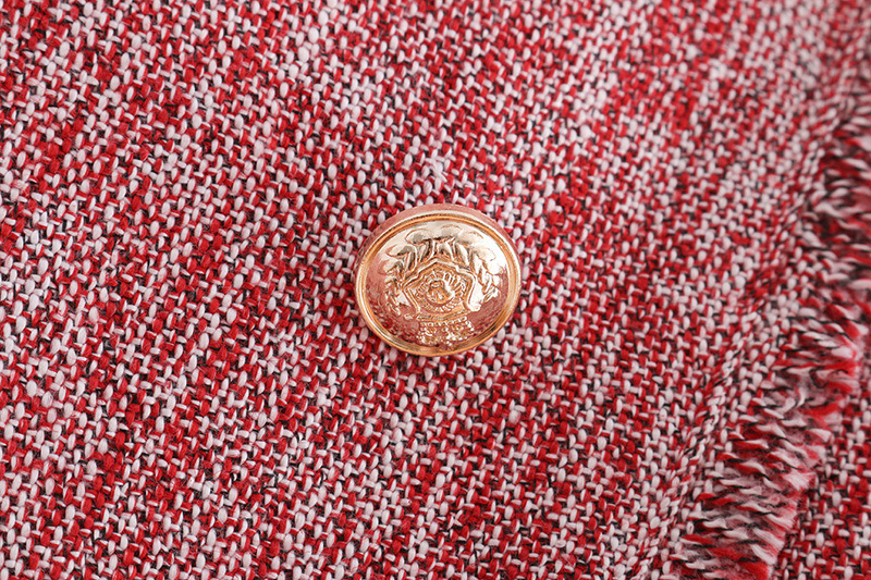 Fashion Red Round Neckline Design Blouse,Coat-Jacket
