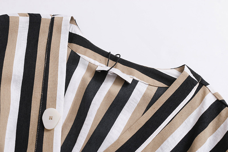 Fashion Black+white Stripe Pattern Decorated Blouse,Coat-Jacket