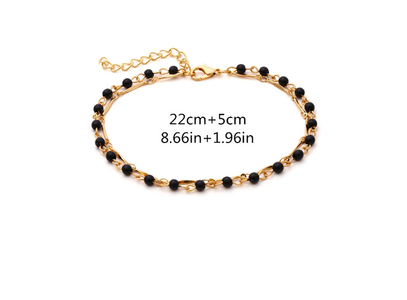Simple Black+gold Color Bead Decorated Anklet,Fashion Anklets
