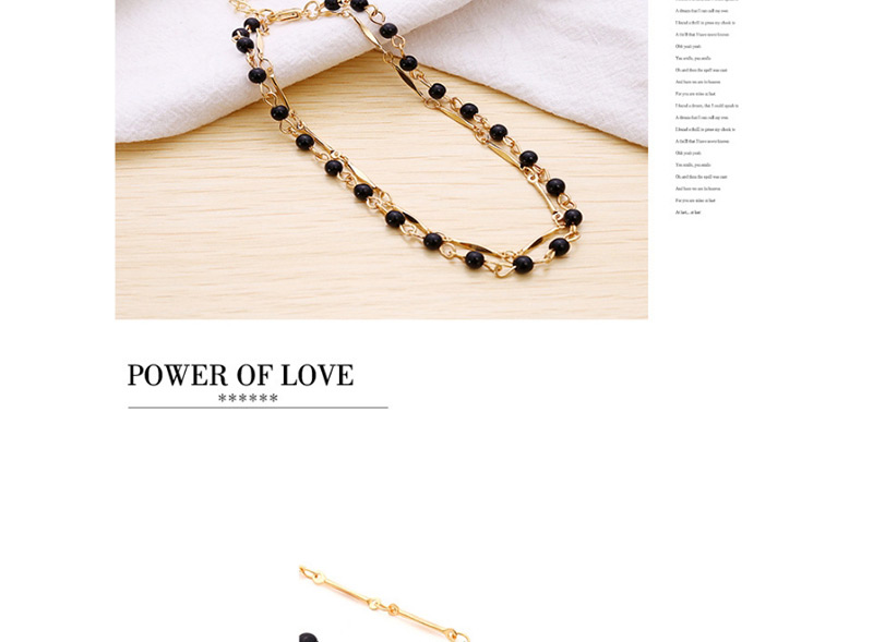 Simple Black+gold Color Bead Decorated Anklet,Fashion Anklets