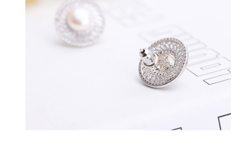 Fashion Silver Color+white Pearl&diamond Decorated Earrings,Earrings