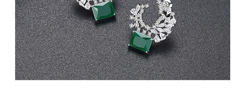 Fashion Green Moon Shape Decorated Earrings,Earrings