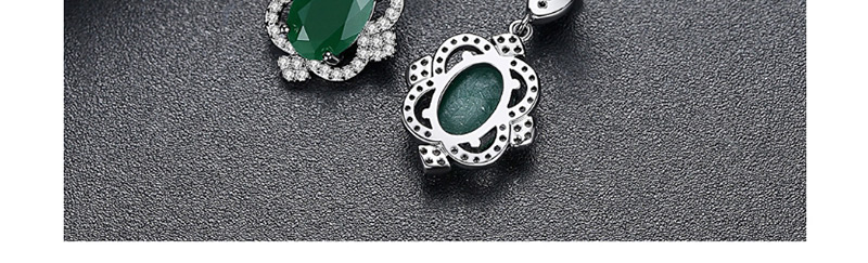 Fashion Silver Color+green Oval Shape Decorated Earrings,Earrings