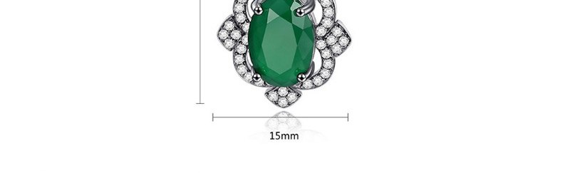 Fashion Silver Color+green Oval Shape Decorated Earrings,Earrings