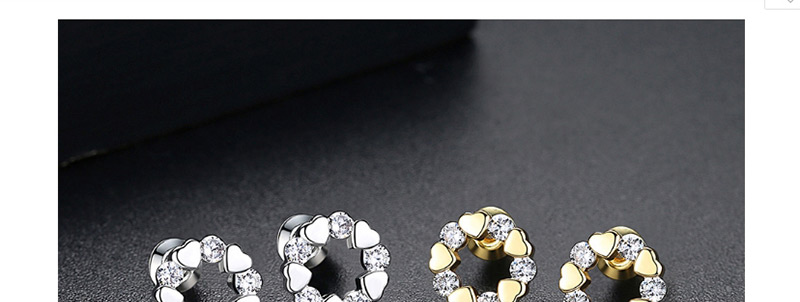 Fashion Silver Color Heart Shape Decorated Earrings,Earrings