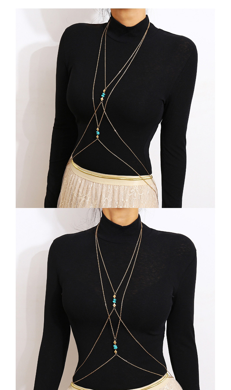 Vintage Gold Color Long Tassel Decorated Earrings,Body Chain
