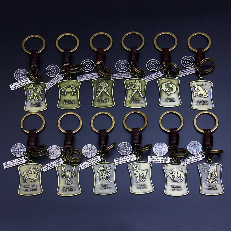 Elegant Antique Bronze Taurus Pendant Decorated Keyring,Fashion Keychain