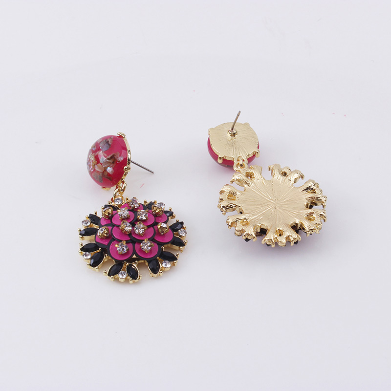 Fashion Plum Red Flowers Shape Design Long Earrings,Drop Earrings