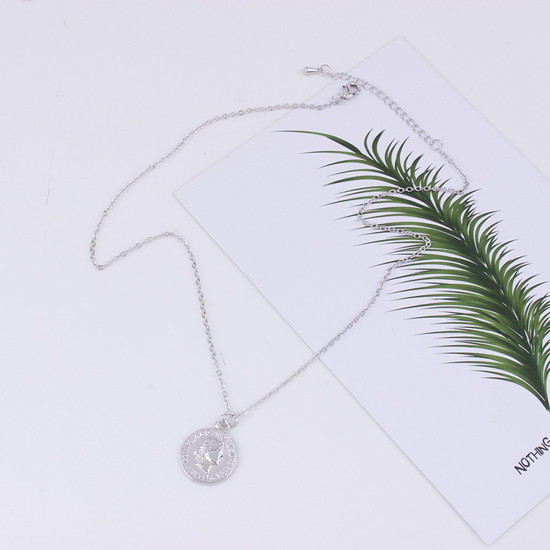 Fashion Silver Color Round Shape Pendant Decorated Necklace,Pendants