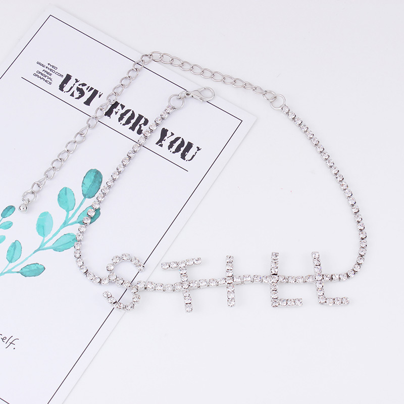 Fashion Silver Color Letter Shape Decorated Pure Color Necklace,Pendants