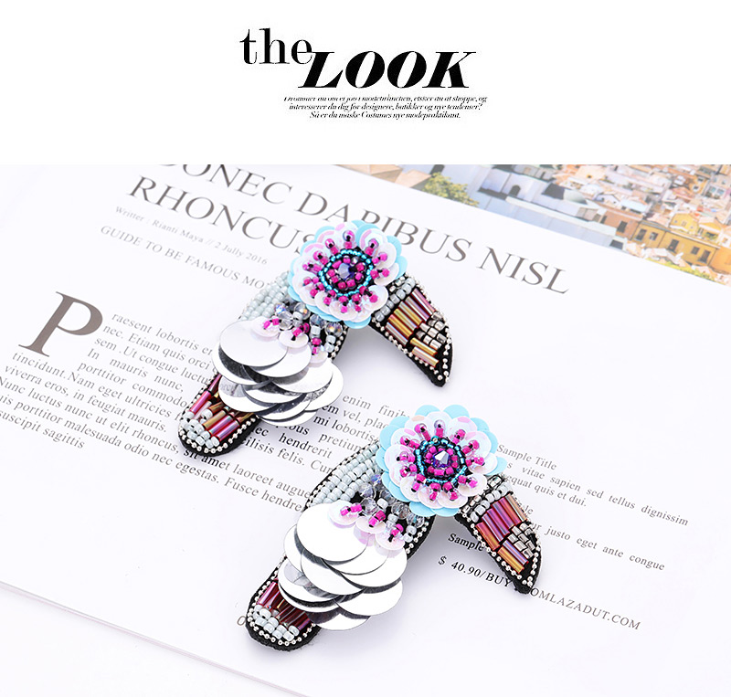 Fashion Multi-color Beads Decorated Bird Shape Earrings,Drop Earrings