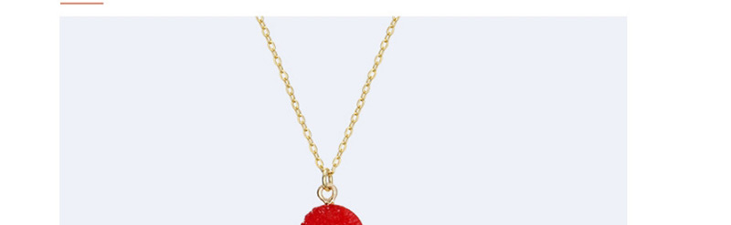 Vintage Gold Color+red Heart Shape Pendant Decorated Necklace,Necklaces