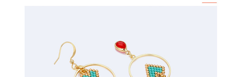 Vintage Multi-color Heart Shape Pendant Decorated Earrings,Earrings