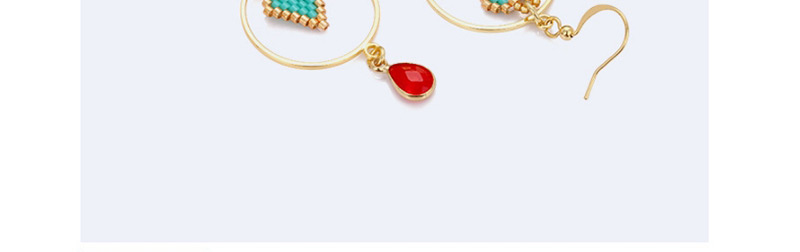 Vintage Multi-color Heart Shape Pendant Decorated Earrings,Earrings