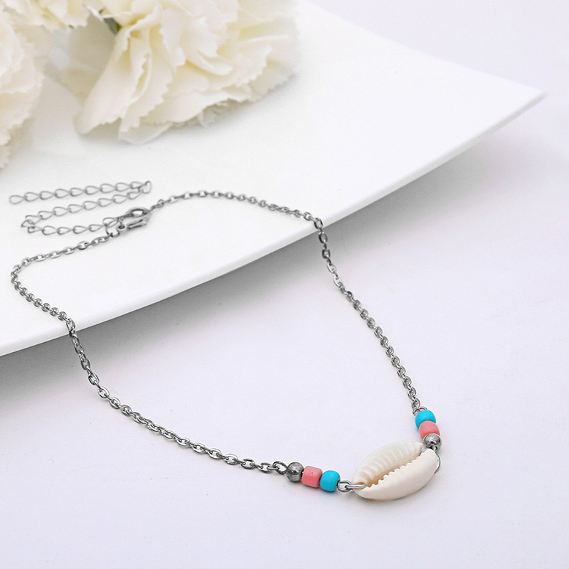 Fashion Silver Color Beads&shellfish Pendant Decorated Choker,Pendants