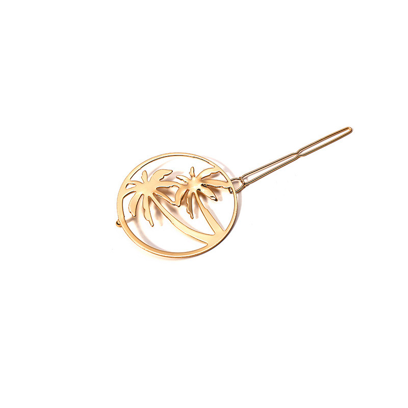 Fashion Gold Color Coconut Tree Decorated Pure Color Hairpin,Hairpins