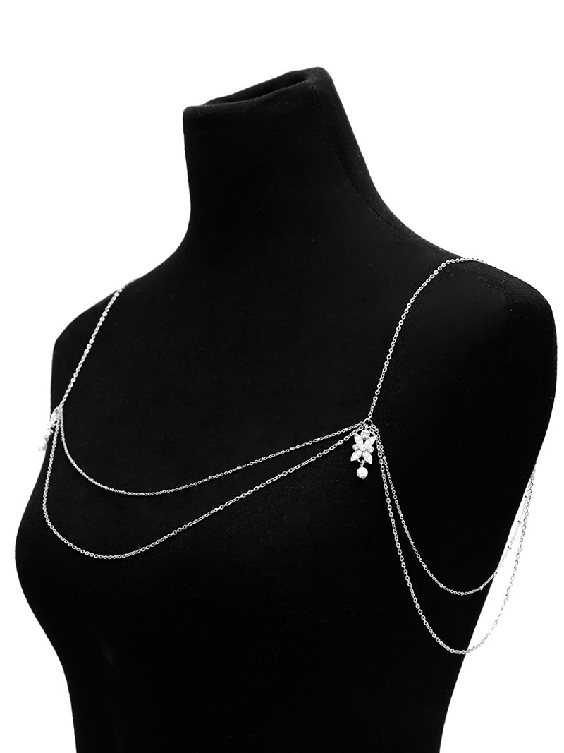 Fashion Silver Color Full Diamond Decorated Body Chain,Body Piercing Jewelry