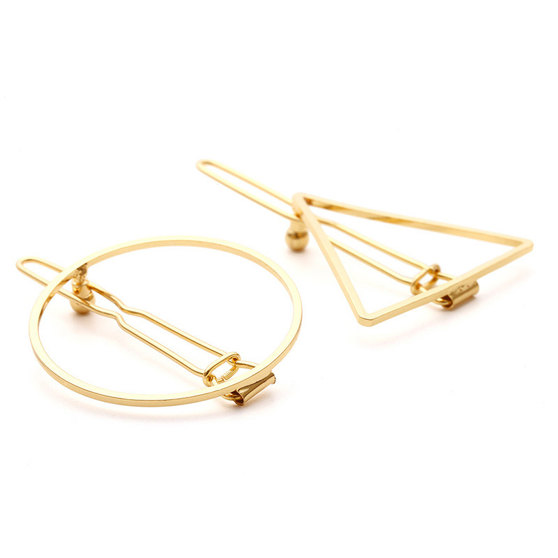 Fashion Gold Color Square Shape Design Pure Color Hairpin,Hairpins