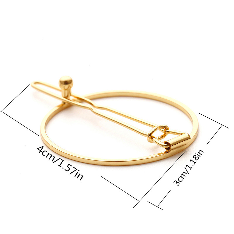 Fashion Gold Color Round Shape Design Pure Color Hairpin,Hairpins