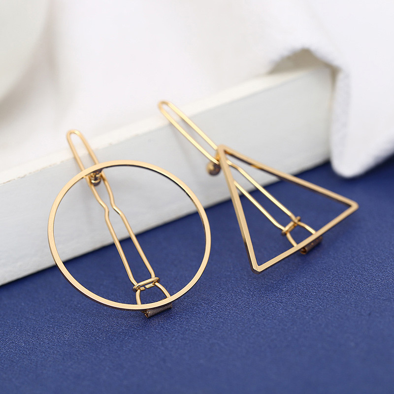 Fashion Gold Color Square Shape Design Pure Color Hairpin,Hairpins