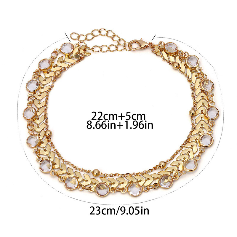 Fashion Silver Color Diamond Decorated Multi-layer Anklet,Fashion Anklets