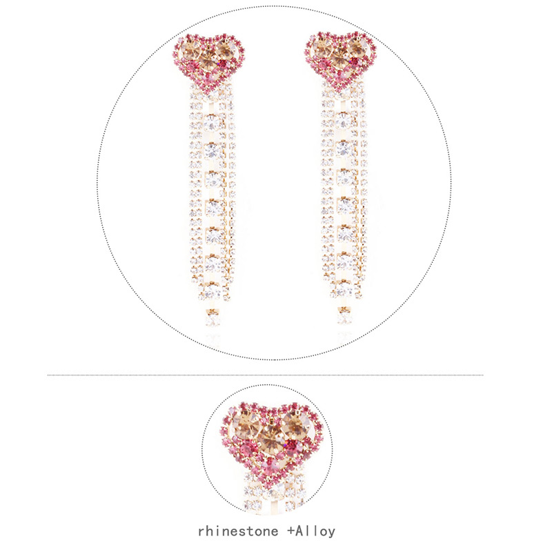 Fashion White Heart Shape Decorated Tassel Earrings,Drop Earrings