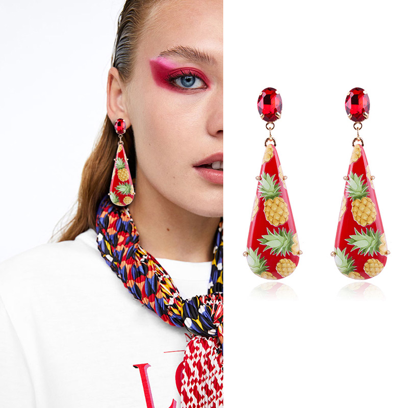 Fashion Red Pineapple Pattern Decorated Earrings,Drop Earrings