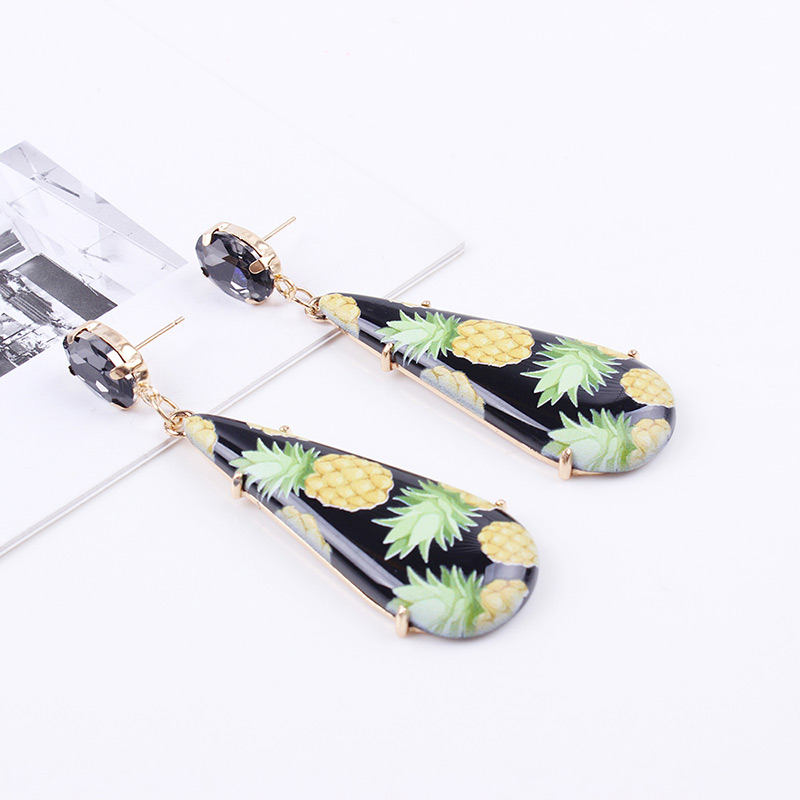 Fashion Black Pineapple Pattern Decorated Earrings,Drop Earrings