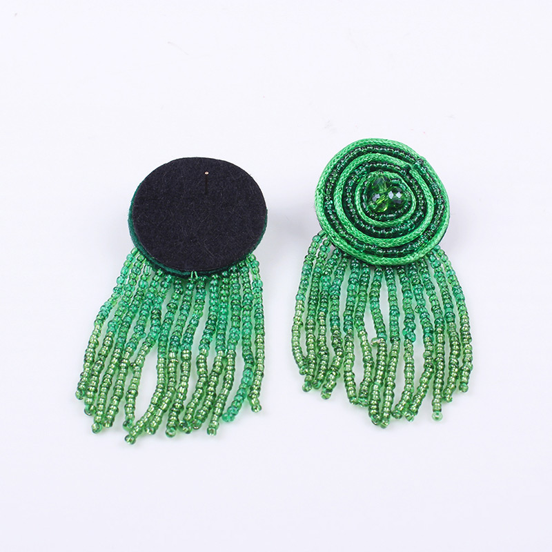 Fashion Multi-color Round Shape Decorated Tassel Earrings,Drop Earrings