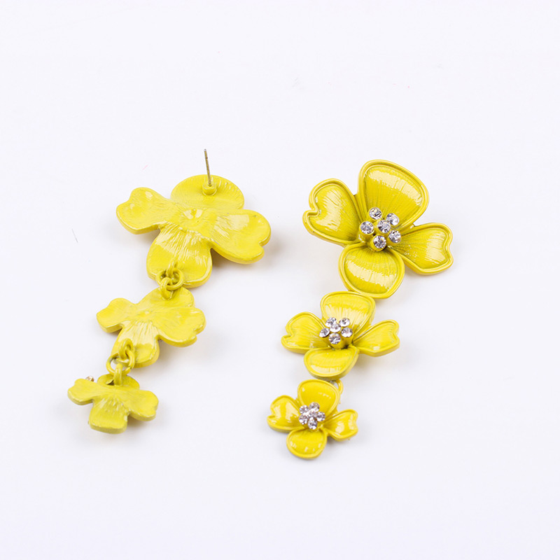 Fashion Yellow Flower Shape Decorated Earrings,Drop Earrings