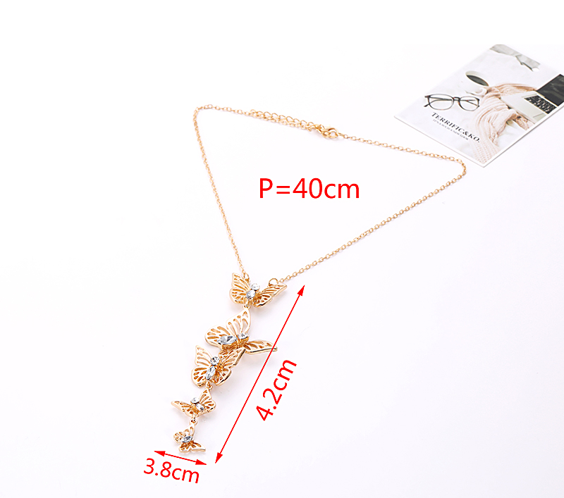 Fashion Silver Color Butterfly Decorated Pure Color Necklace,Pendants