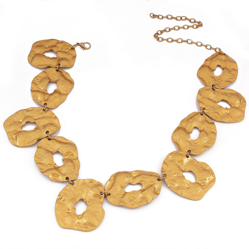 Fashion Gold Color Irregular Shape Decorated Pure Color Necklace,Bib Necklaces