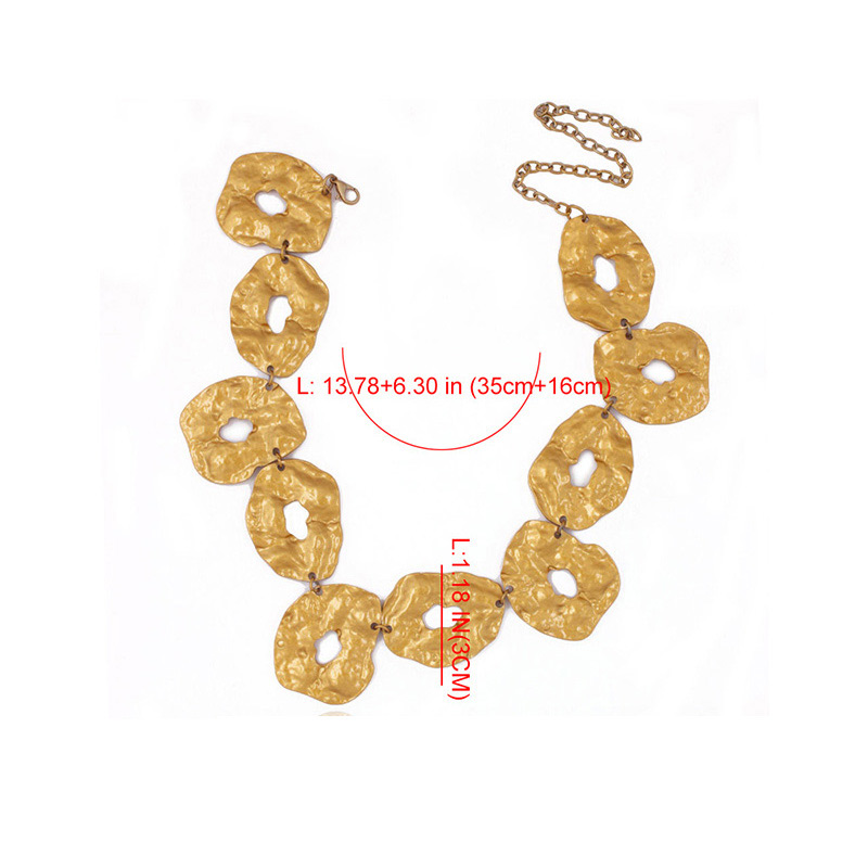 Fashion Gold Color Irregular Shape Decorated Pure Color Necklace,Bib Necklaces