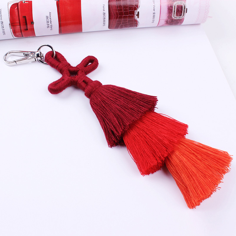 Fashion Red Tassel Decorated Keychain,Fashion Keychain