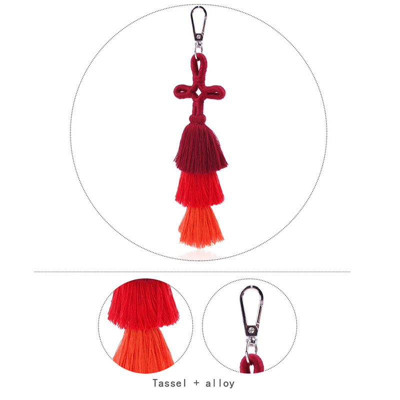 Fashion Red Tassel Decorated Keychain,Fashion Keychain