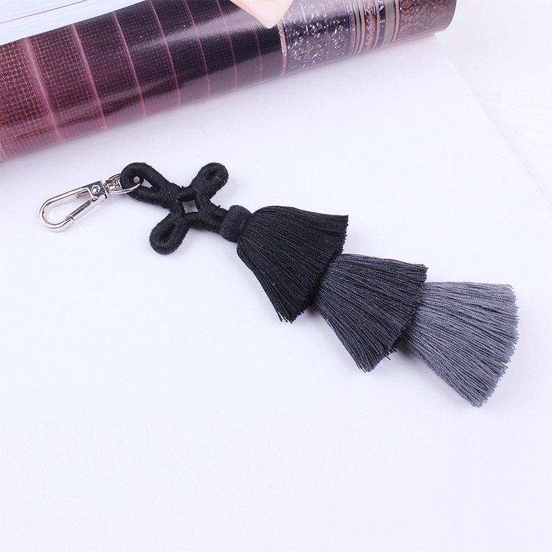 Fashion Black Tassel Decorated Keychain,Fashion Keychain