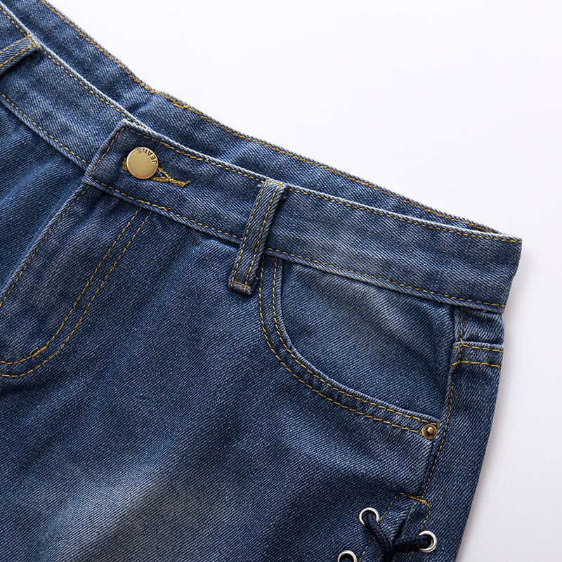 Fashion Blue Hollow Out Design Short Pants,Shorts