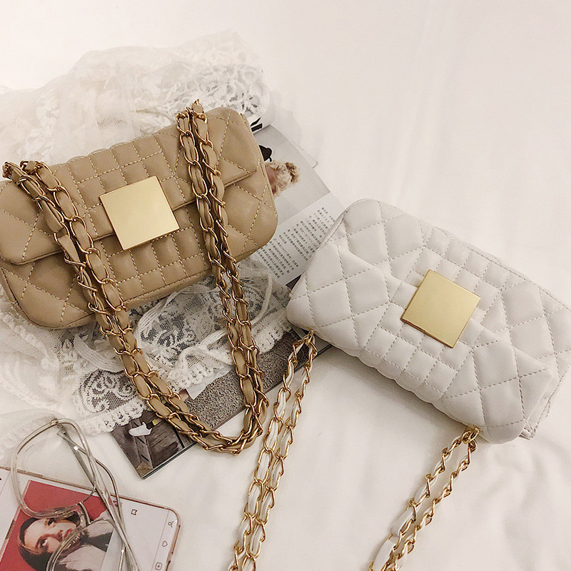 Fashion Khaki Square Shape Decorated Shoulder Bag,Messenger bags