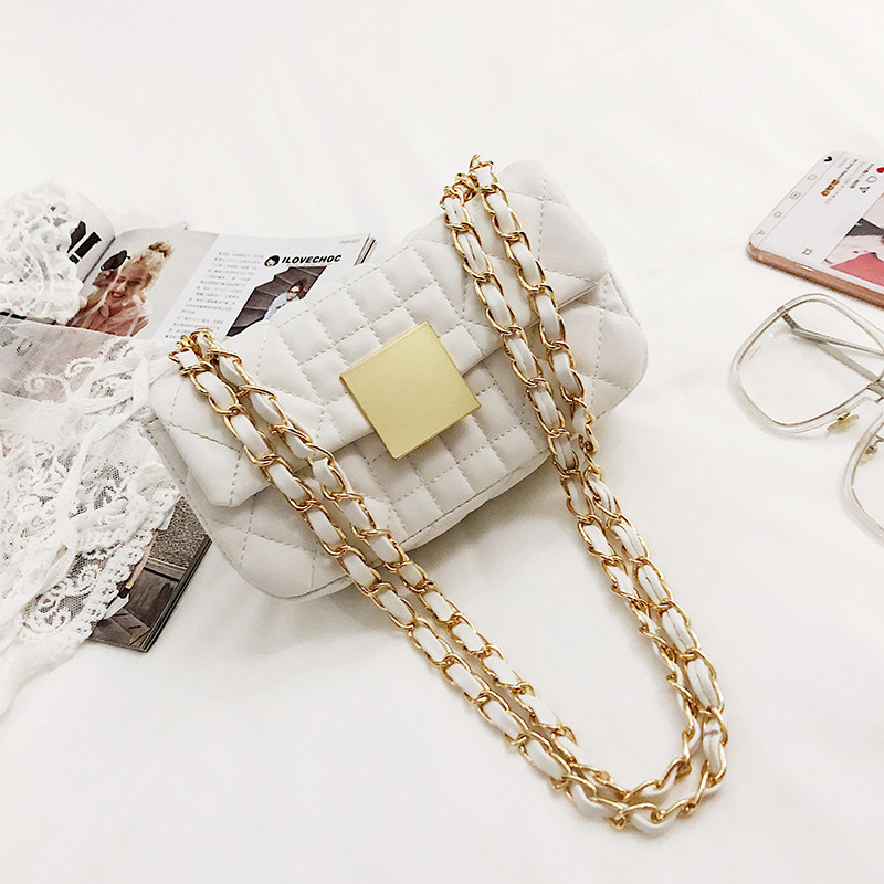 Fashion White Square Shape Decorated Shoulder Bag,Messenger bags