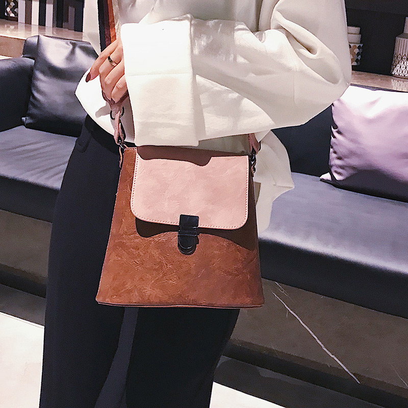 Fashion Gray Color Matching Decorated Shoulder Bag,Handbags